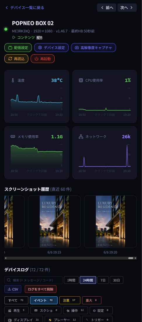 ライブダッシュボード